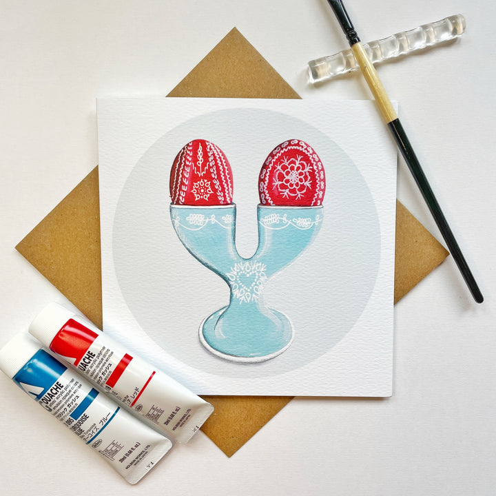 Luxury Pisanki Decorated Easter Eggs card | Greetings card | Notecard | Blank inside
