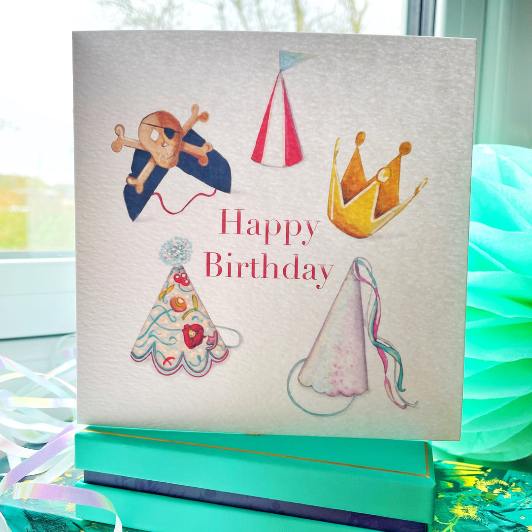 Luxury Party Hats themed card from the Welcome to the Party Collection | Greetings card | Vintage Party Scene | Notecard | Blank inside