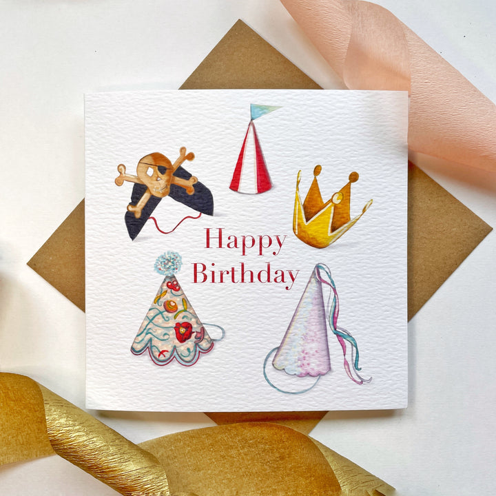 Luxury Party Hats themed card from the Welcome to the Party Collection | Greetings card | Vintage Party Scene | Notecard | Blank inside