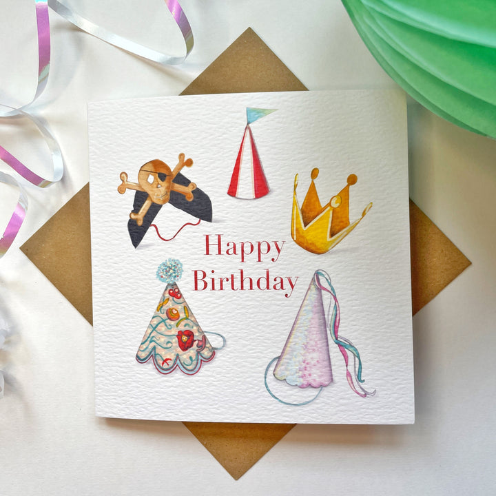 Luxury Party Hats themed card from the Welcome to the Party Collection | Greetings card | Vintage Party Scene | Notecard | Blank inside