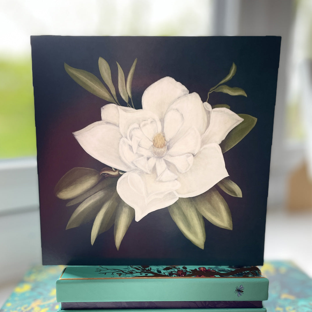 Magnolia Grandiflora from The Floral Garden Collection Greetings Card | Blank Inside | All occasions | Notecard | Botanical design | Vintage & Vibrant
