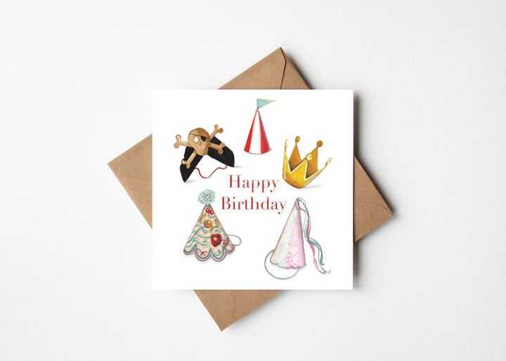 Luxury Party Hats themed card from the Welcome to the Party Collection | Greetings card | Vintage Party Scene | Notecard | Blank inside