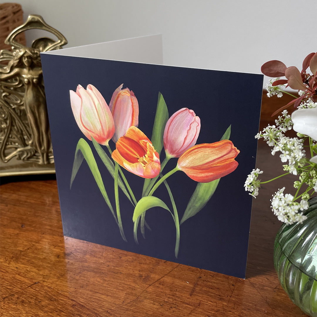 Tulips from The Floral Garden Collection Greetings Card | Blank Inside | All occasions | Notecard | Botanical design | Vintage & Vibrant