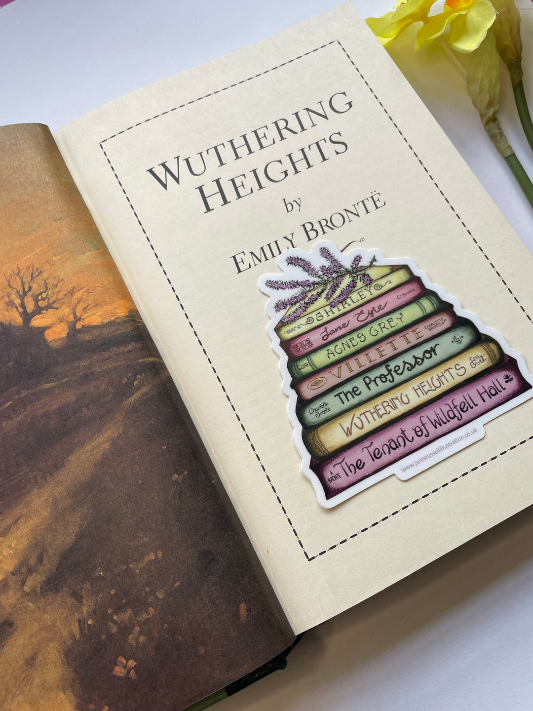 Bronte - A Touch of Heather Book Stack Any Occasion Sticker| Jane Eyre, Wuthering Heights