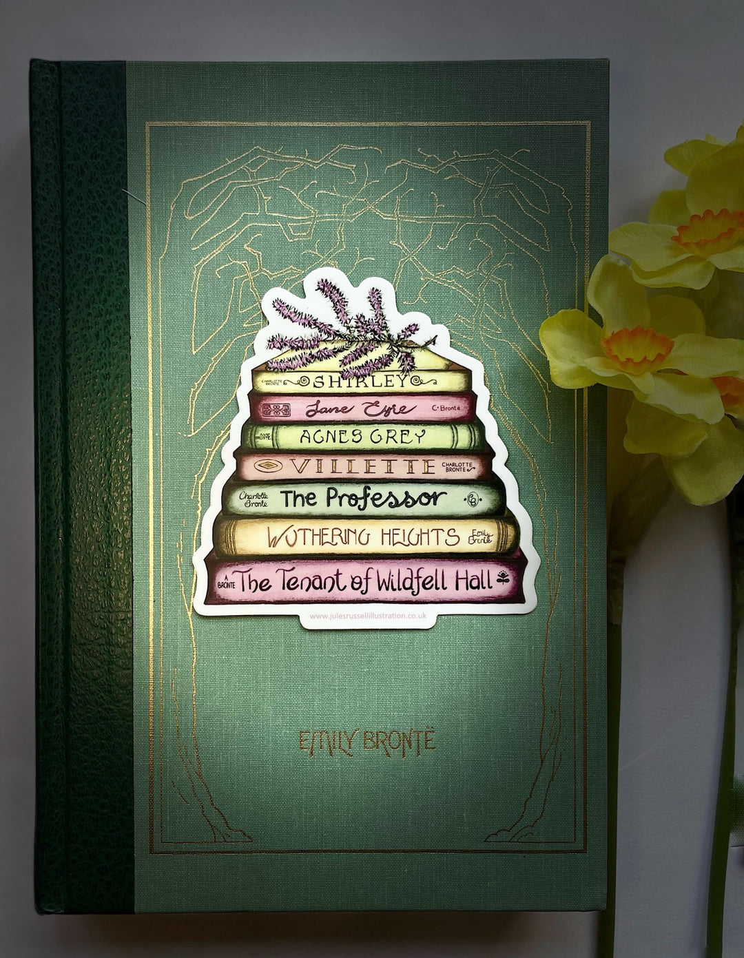 Bronte - A Touch of Heather Book Stack Any Occasion Sticker| Jane Eyre, Wuthering Heights