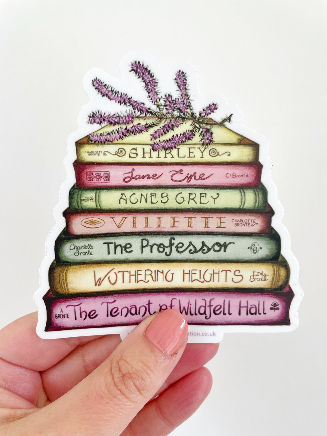 Bronte - A Touch of Heather Book Stack Any Occasion Sticker| Jane Eyre, Wuthering Heights