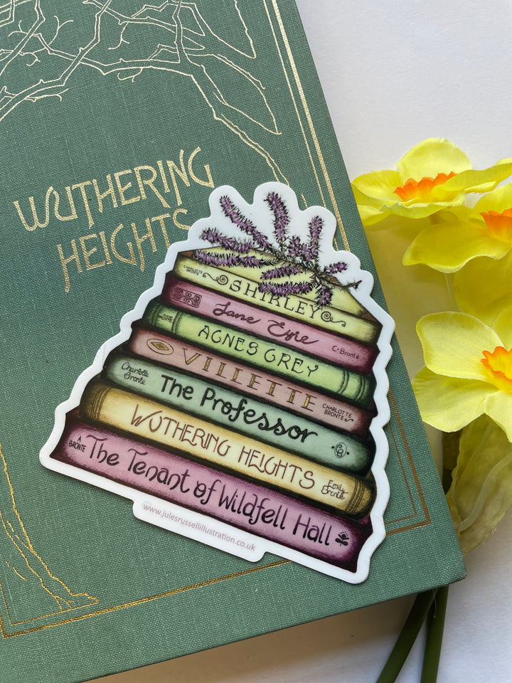 Bronte - A Touch of Heather Book Stack Any Occasion Sticker| Jane Eyre, Wuthering Heights