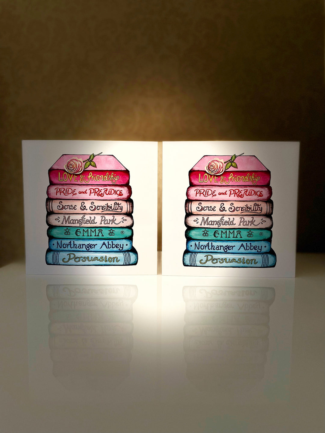 A Pair of Jane Austen Classics Collection Book Stack Eco-friendly Greetings Cards