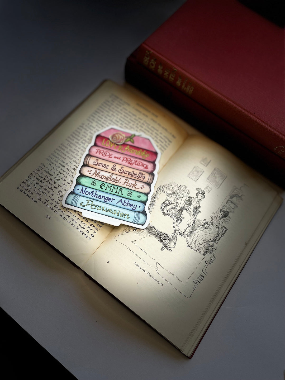 Jane Austen Book Stack Any Occasion Sticker | Includes Pride and Prejudice, Emma, Sense and Sensibility