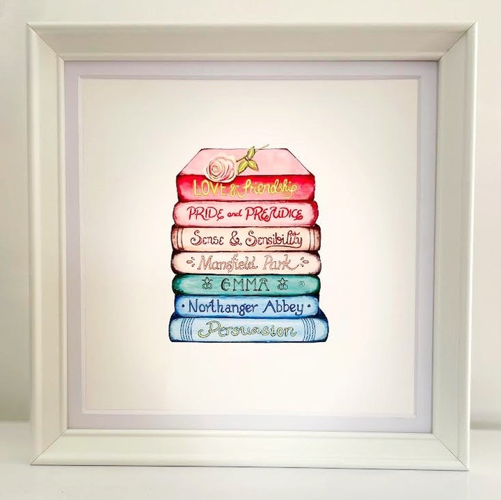 Ready to Send Jane Austen Classics Collection Book Stack Art Print