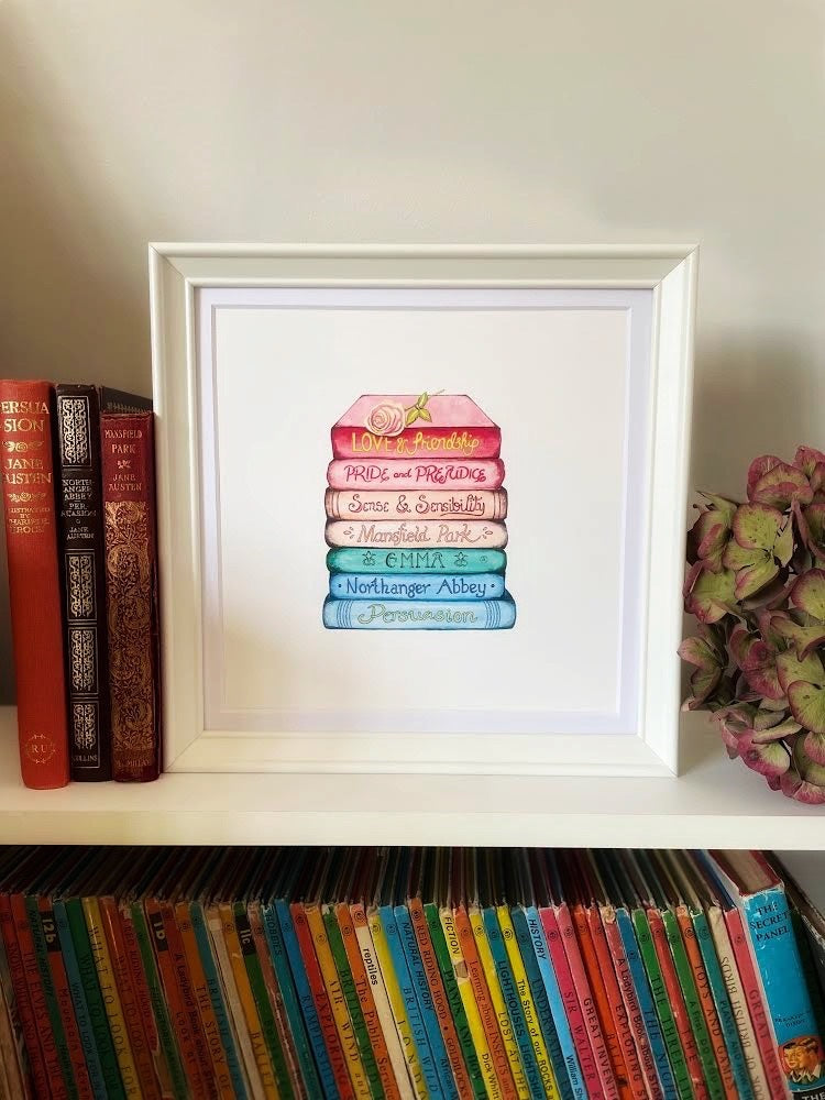 Ready to Send Jane Austen Classics Collection Book Stack Art Print