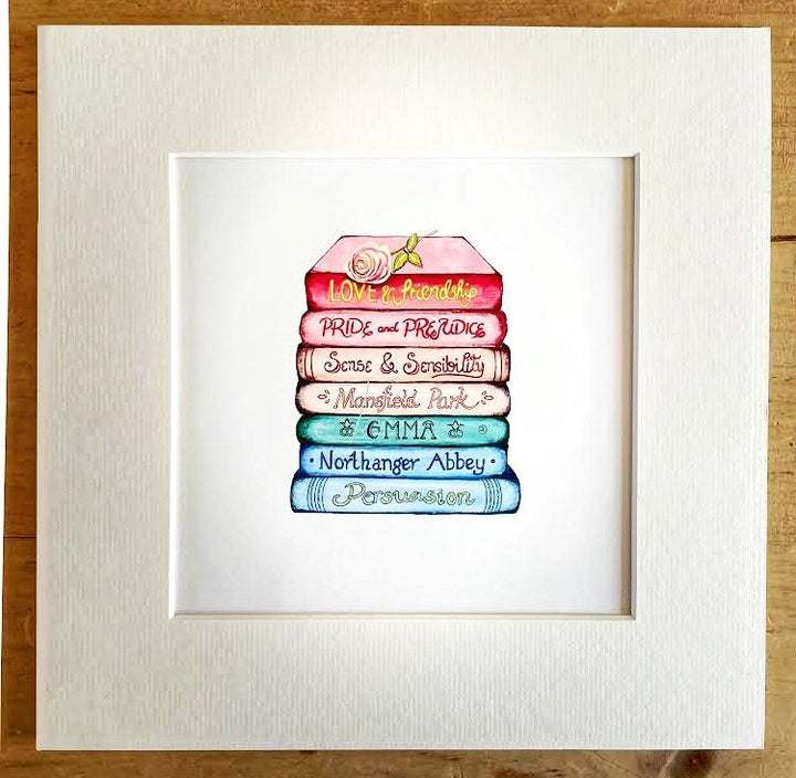 Ready to Send Jane Austen Classics Collection Book Stack Art Print