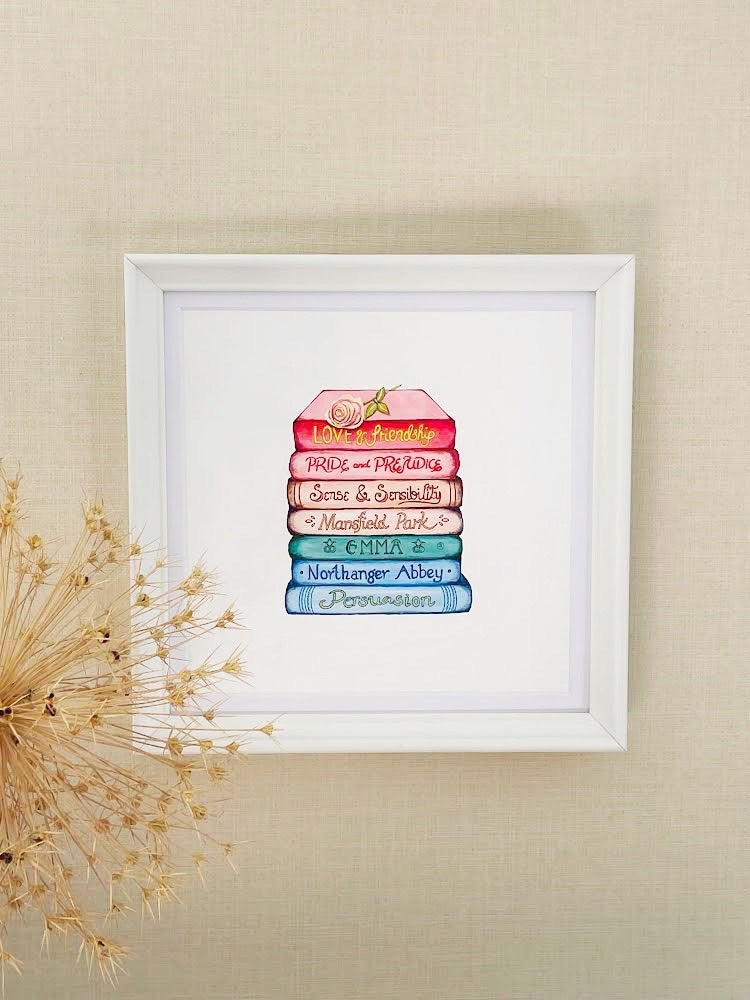 Ready to Send Jane Austen Classics Collection Book Stack Art Print