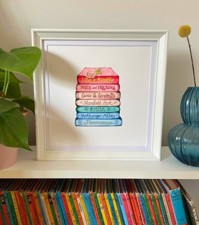 Ready to Send Jane Austen Classics Collection Book Stack Art Print