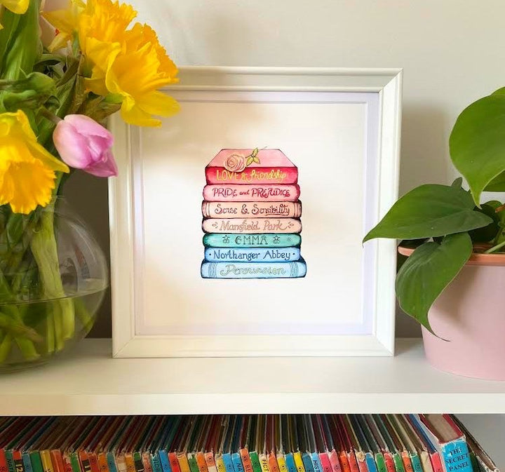 Ready to Send Jane Austen Classics Collection Book Stack Art Print