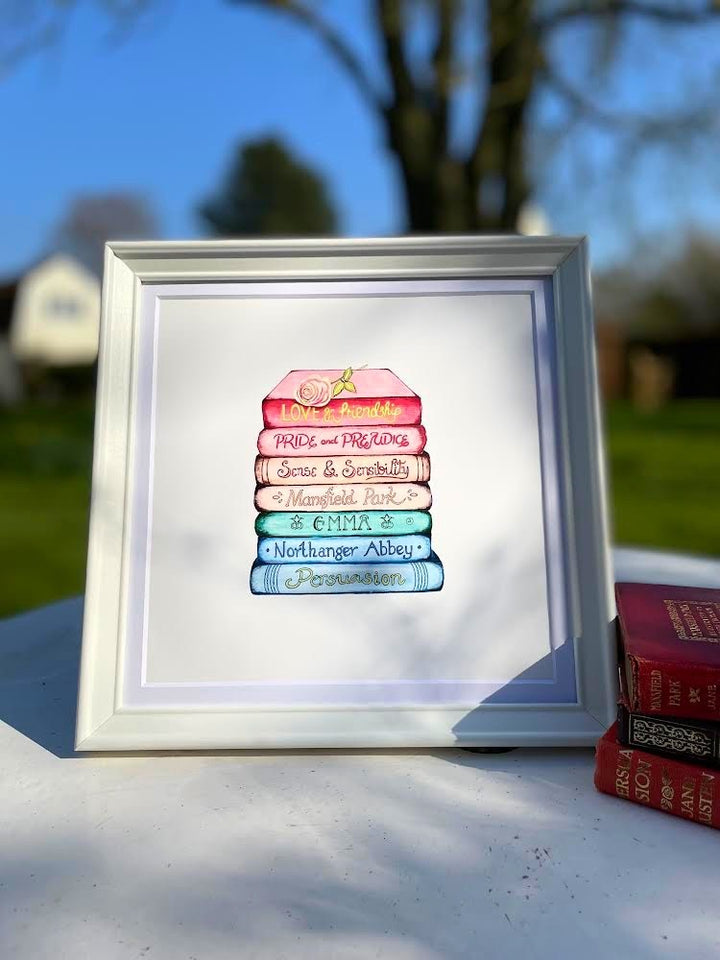 Ready to Send Jane Austen Classics Collection Book Stack Art Print