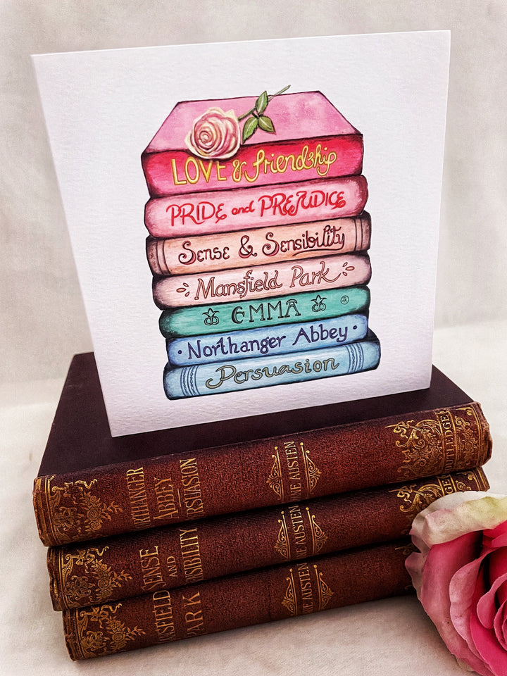 Jane Austen Classics Collection Book Stack Eco-friendly Greetings Card