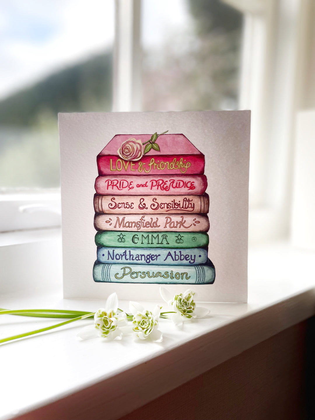 Jane Austen Classics Collection Book Stack Eco-friendly Greetings Card