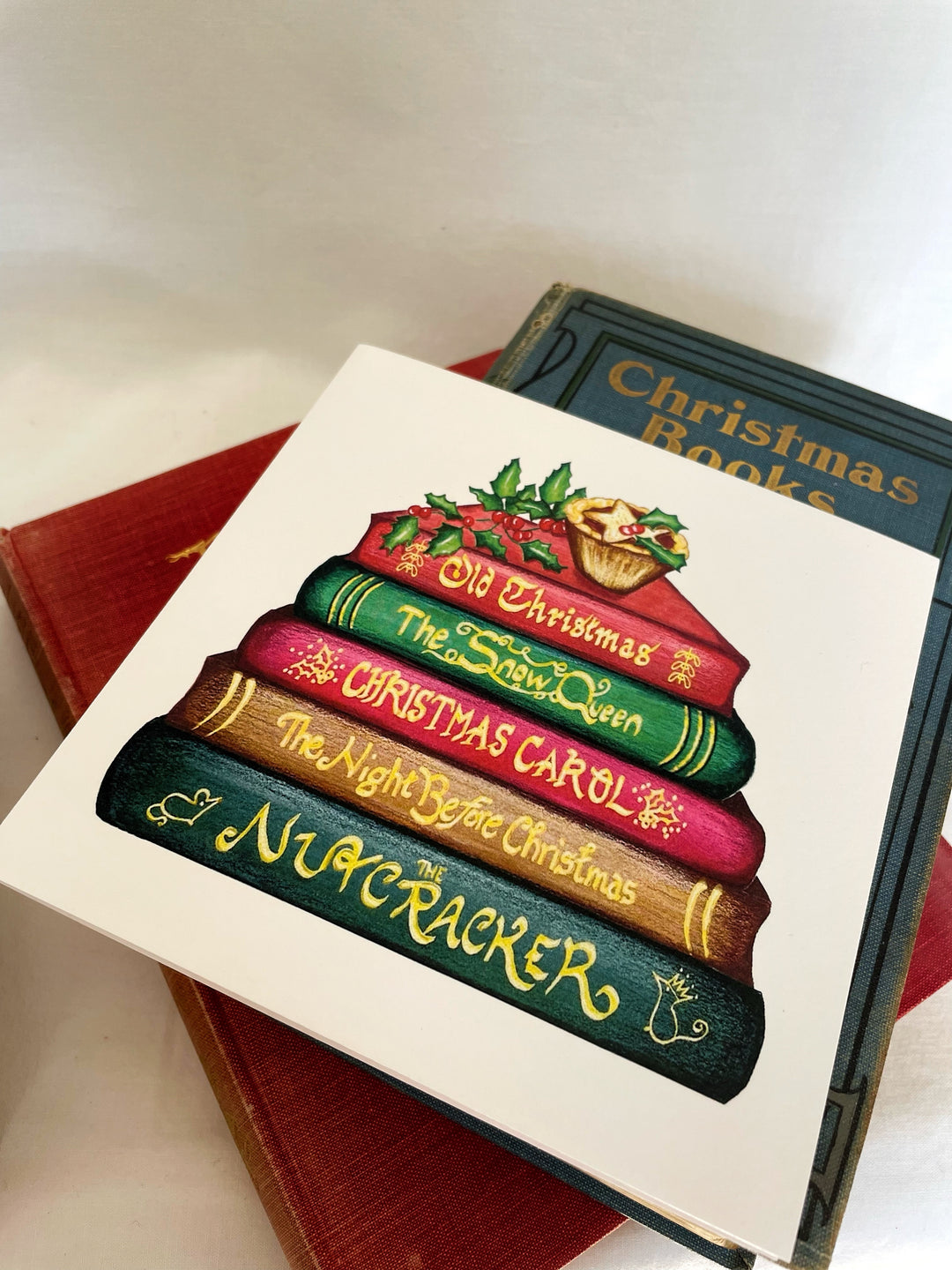 Classics Collection Christmas Book Stack Greetings Card