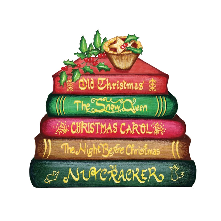 Classics Collection Christmas Book Stack Set of 4 Greetings Cards