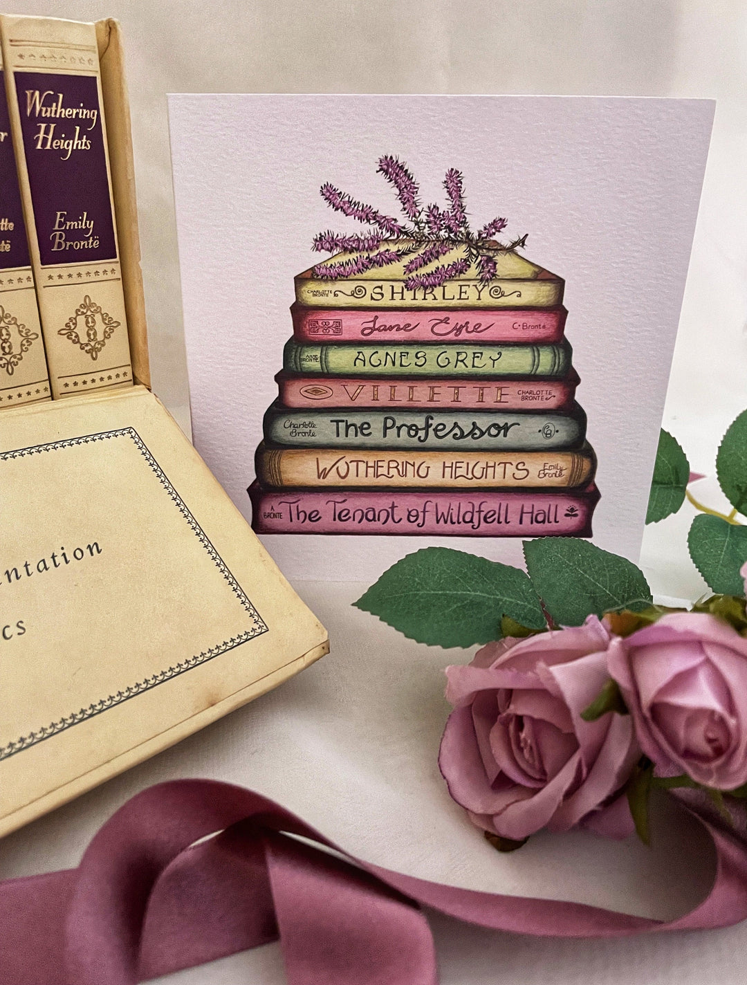 Bronte - A Touch of Heather Classics Collection Book Stack Greetings Card