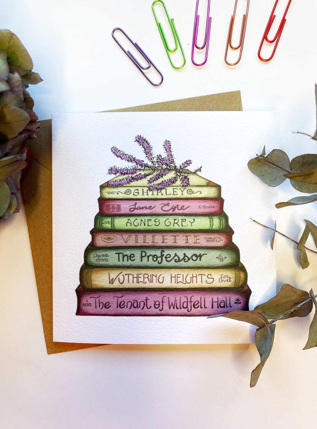 Bronte - A Touch of Heather Classics Collection Book Stack Greetings Card